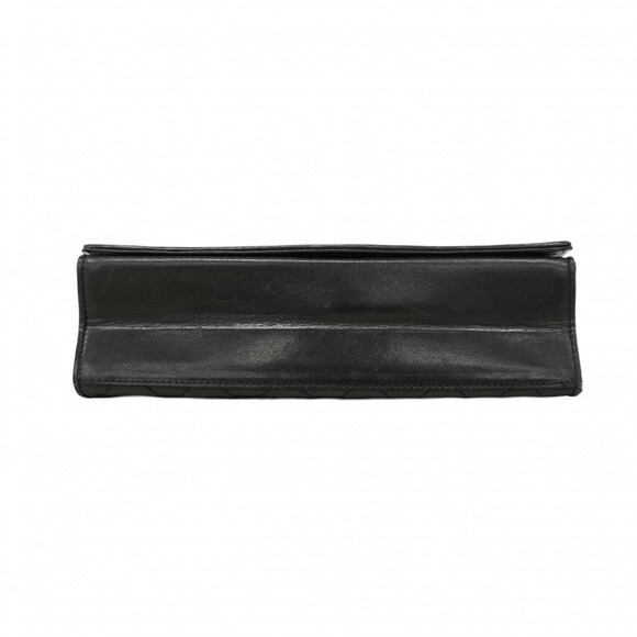 CHANEL Black Lambskin Leather Shoulder Bag